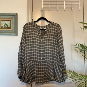 LOFT Plaid Long Sleeve